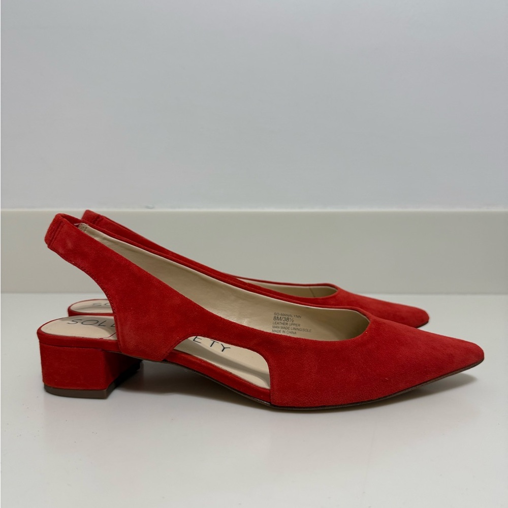 Sole Society Red Suede Block Heels
